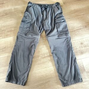 BC Clothing Convertible Cargo Zip Off Legs Pant Men XL 36x30 Gray  Belted Casual